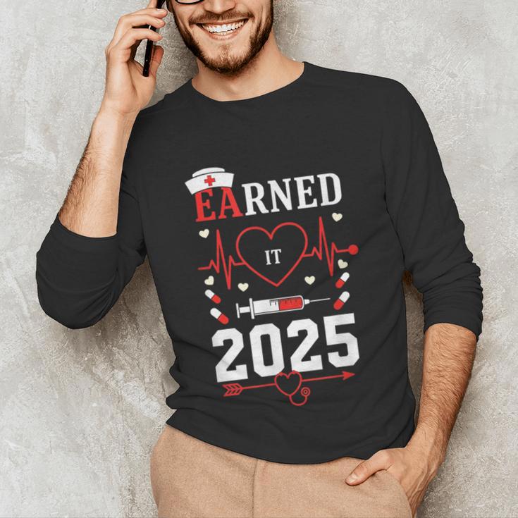 Nurse Earned It 2025 Nurse Graduation RN LPN Class Of 2025 Unisex Long Sleeve T-Shirt