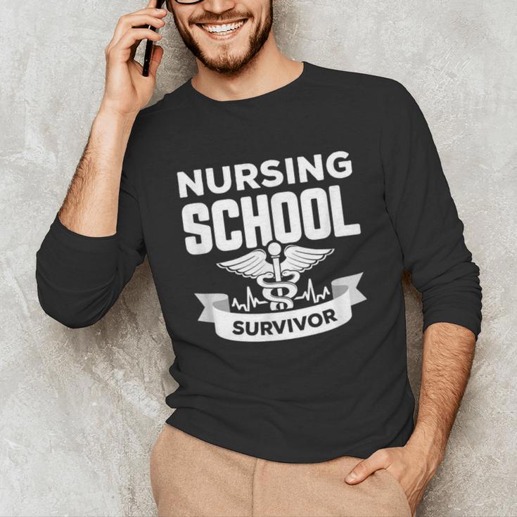 Nursing School Survivor Senior Nurse Graduation TShirt Unisex Long Sleeve T-Shirt