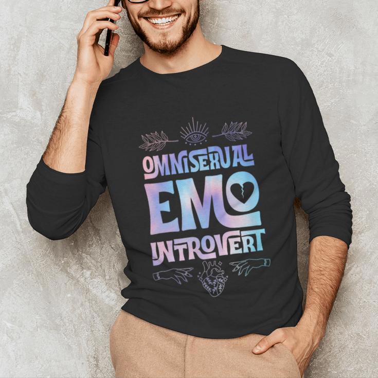 Omnisexual Emo Introvert Pride Trendy Mystic Teen Goth Style Unisex Long Sleeve T-Shirt Omnisexual Emo Introvert Pride Trendy Mystic Teen Goth Style Unisex Long Sleeve T-Shirt