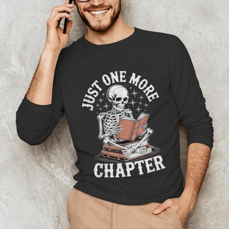 One More Chapter Skeleton Reading Books Lovers Readers Unisex Long Sleeve T-Shirt One More Chapter Skeleton Reading Books Lovers Readers Unisex Long Sleeve T-Shirt