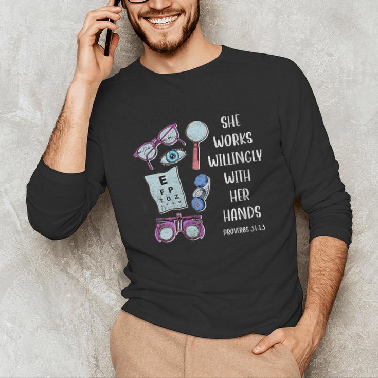 OptometryOphthalmology Eye Doctor Tee Optician Graduation Unisex Long Sleeve T-Shirt