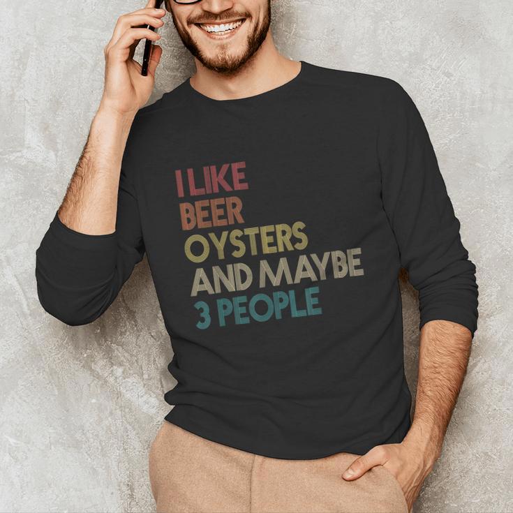 Oysters And Beer Lovers Introvert Quote Vintage Retro Unisex Long Sleeve T-Shirt Oysters And Beer Lovers Introvert Quote Vintage Retro Unisex Long Sleeve T-Shirt