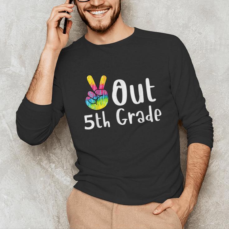 Peace Out 5th Grade Tie Dye Graduation Class Of 2026 Unisex Long Sleeve T-Shirt