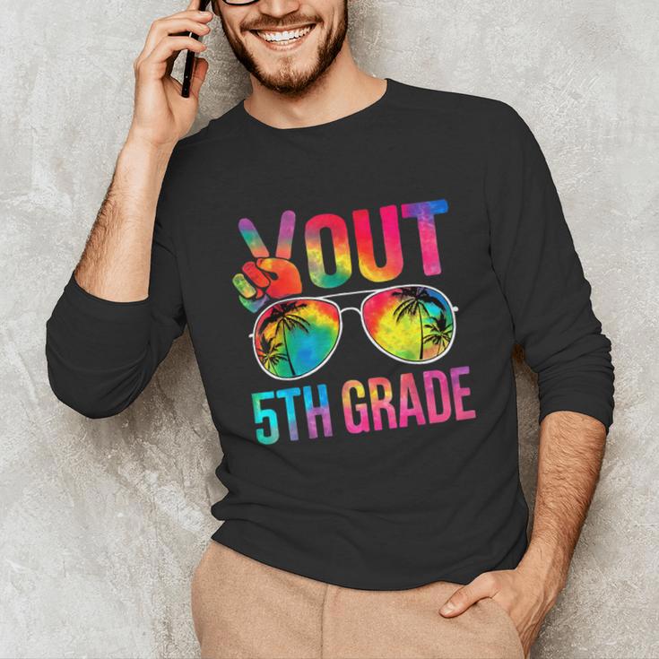 Peace Out 5th Grade Tie Dye Graduation Last Day Of School Unisex Long Sleeve T-Shirt