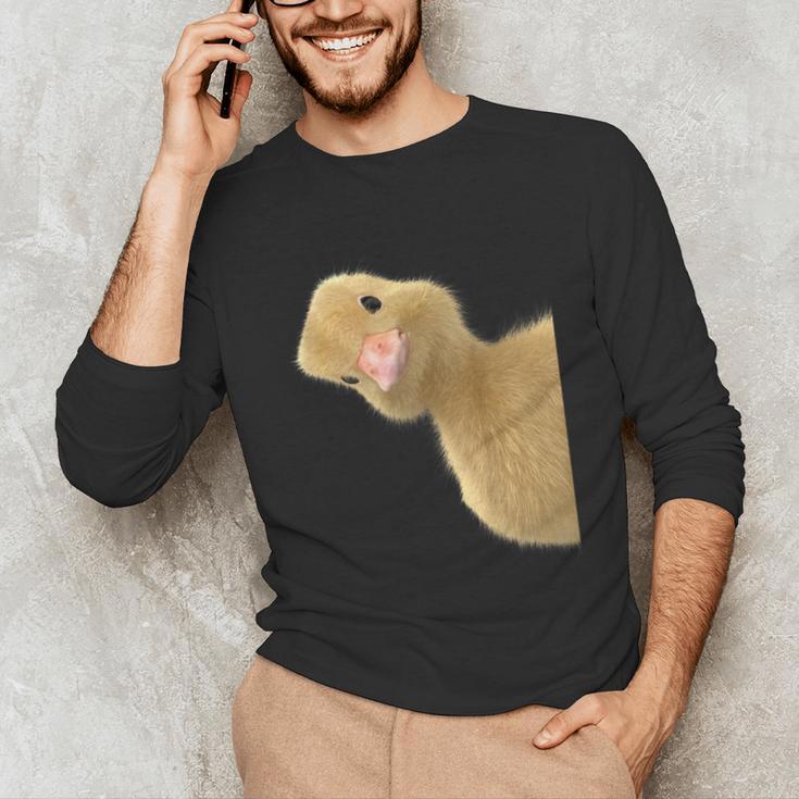 Peking Duck Peeking Chef Graduation Farm Duck Lover Unisex Long Sleeve T-Shirt