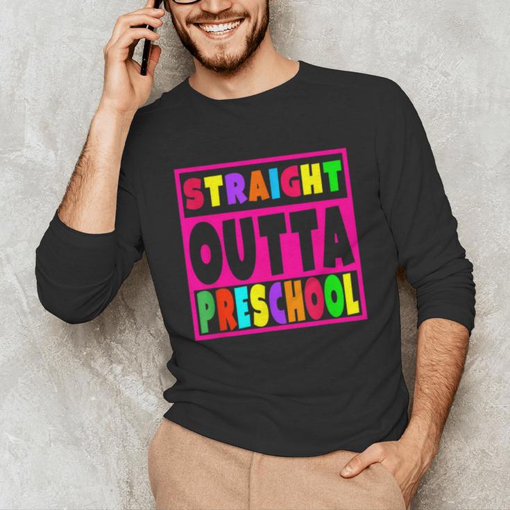 Pink STRAIGHT OUTTA Preschool PRE-K Graduation Unisex Long Sleeve T-Shirt