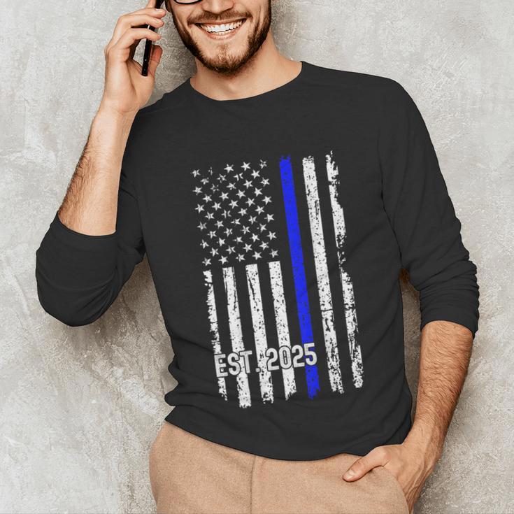 Police Graduation Est 2025 Back Print Police Academy Vintage Unisex Long Sleeve T-Shirt