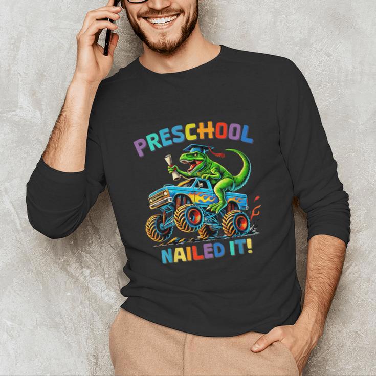 Preschool Graduation Monster Truck Dinosaur Boys Dino Tee Unisex Long Sleeve T-Shirt
