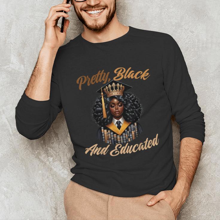 Pretty Educated African American Graduation Class 2024 Unisex Long Sleeve T-Shirt