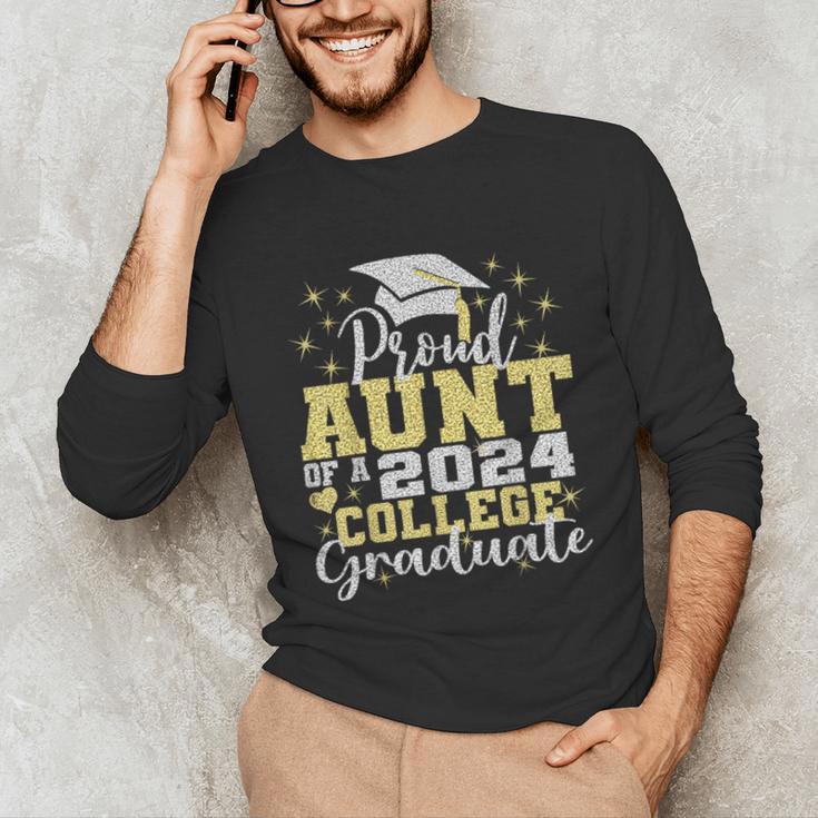 Proud Aunt Of 2024 College Graduate Family 24 Graduation Unisex Long Sleeve T-Shirt