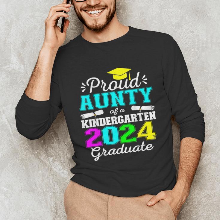 Proud Aunty Of Kindergarten Graduate 2024 Graduation Aunty Unisex Long Sleeve T-Shirt