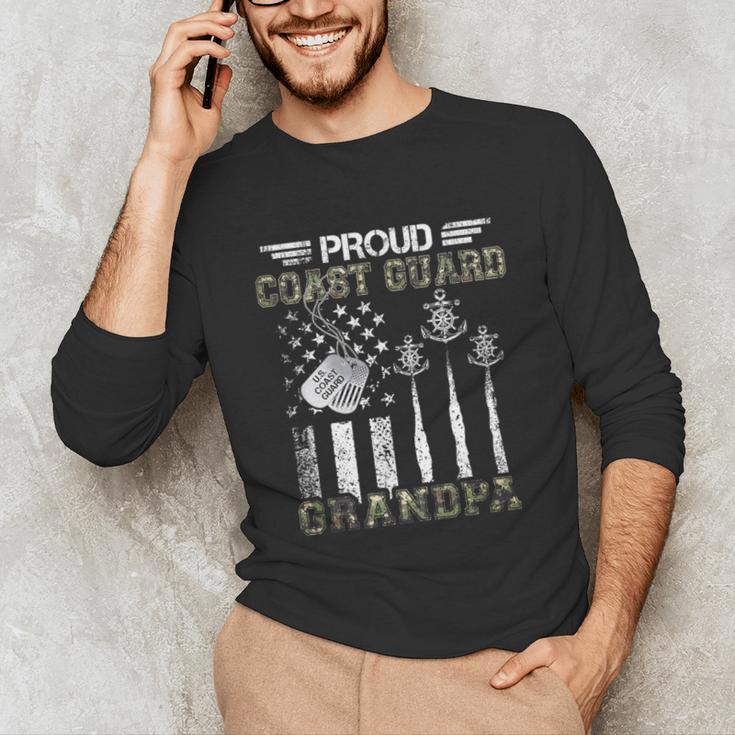 Proud Coast Guard Grandpa US Coast Guard Graduation Grandpa Unisex Long Sleeve T-Shirt