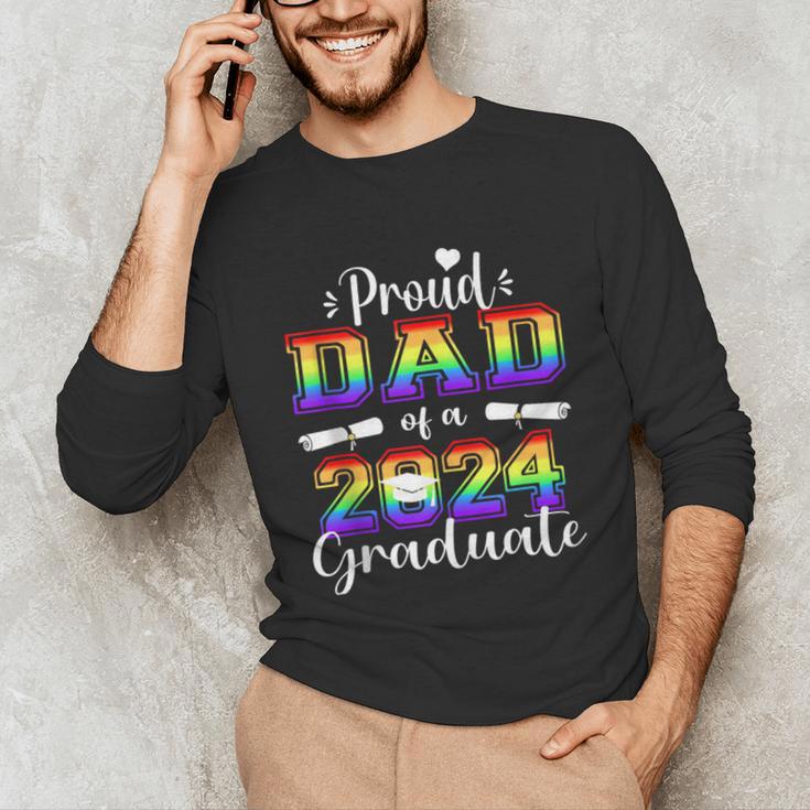 Proud Dad Of 2024 Graduate Class 2024 Graduation Family Unisex Long Sleeve T-Shirt