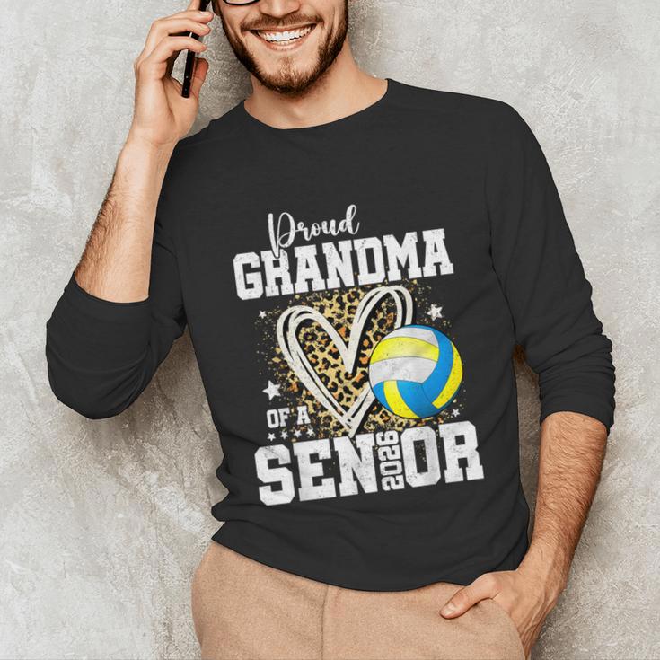 Proud Grandma Of A 2026 Senior Volleyball Graduation Leopard Unisex Long Sleeve T-Shirt
