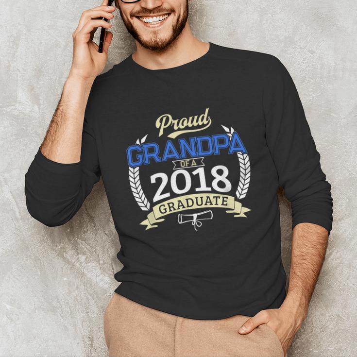 Proud Grandpa Of 2018 Senior Shirt Graduation Grad Unisex Long Sleeve T-Shirt