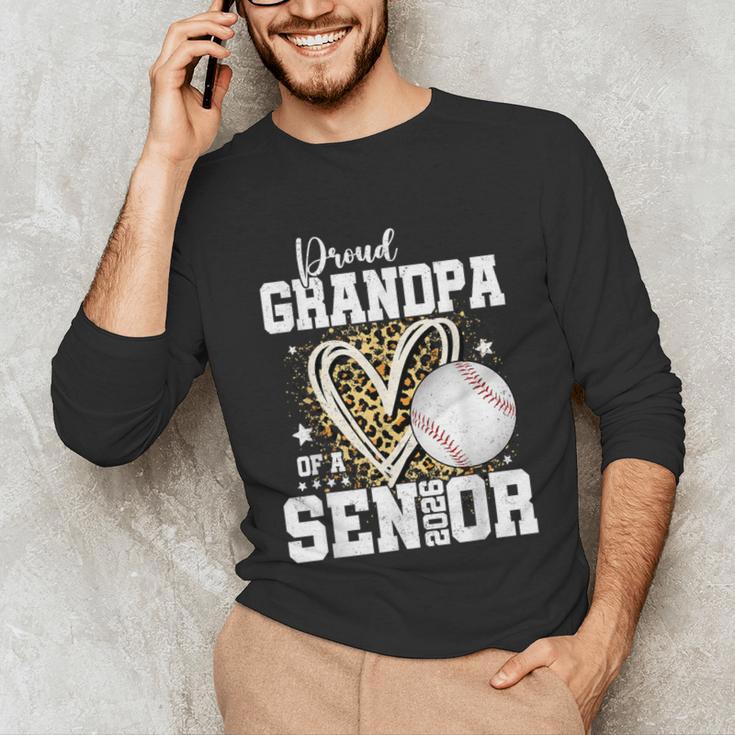 Proud Grandpa Of A 2026 Senior Baseball Graduation Leopard Unisex Long Sleeve T-Shirt