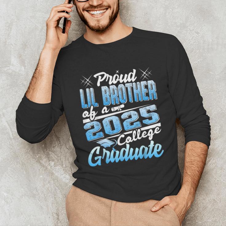 Proud Lil Brother Of 2025 Graduate College Shirt Graduation Unisex Long Sleeve T-Shirt