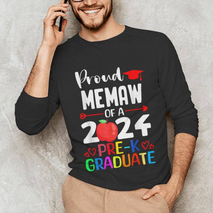 Proud MEMAW Of 2024 Pre-K Graduation Graduate Senior 2024 Unisex Long Sleeve T-Shirt