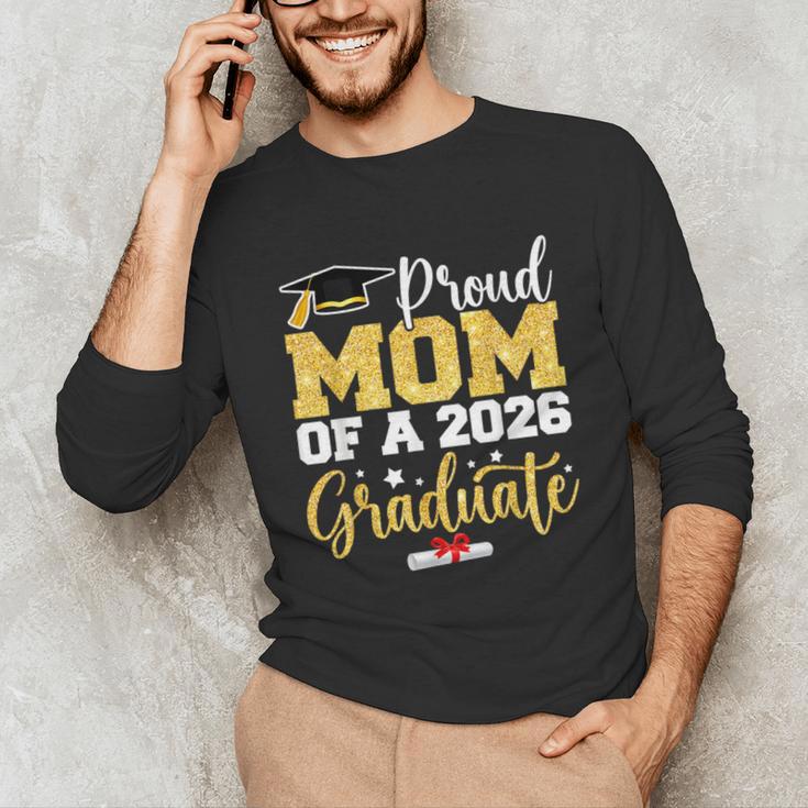 Proud Mom Of A Class Of 2026 Graduate Senior Gold Graduation Unisex Long Sleeve T-Shirt