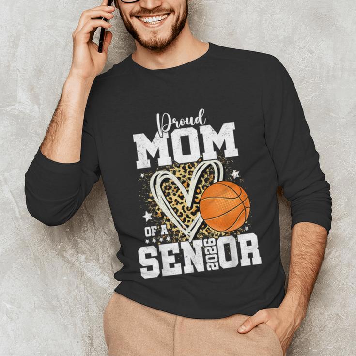Proud Senior Mom Class Of 2026 Basketball Graduation Leopard Unisex Long Sleeve T-Shirt