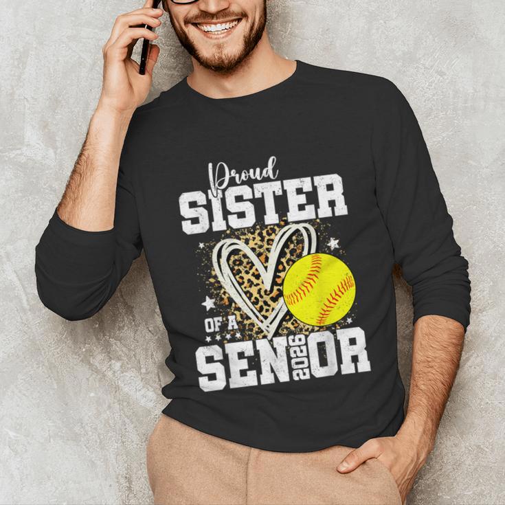 Proud Sister Of A 2026 Senior Softball Graduation Leopard Unisex Long Sleeve T-Shirt