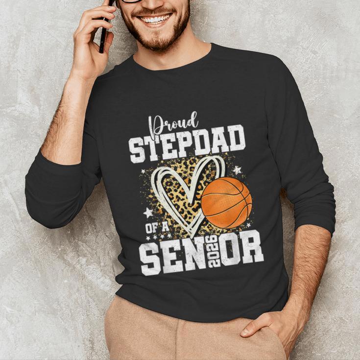 Proud Stepdad Of A 2026 Senior Basketball Graduation Leopard Unisex Long Sleeve T-Shirt