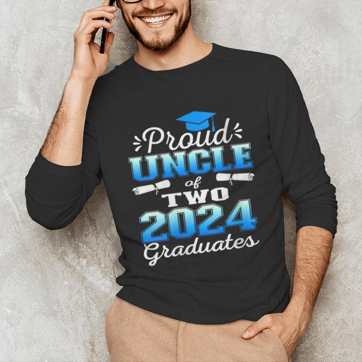 Proud Uncle Of Two 2024 Graduate Class 2024 Graduation Unisex Long Sleeve T-Shirt