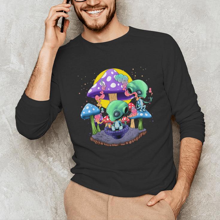 Psychedelic Alien Mushroom Nostalgia Groovy Vibe Hippie Unisex Long Sleeve T-Shirt Psychedelic Alien Mushroom Nostalgia Groovy Vibe Hippie Unisex Long Sleeve T-Shirt