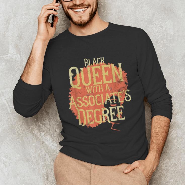 Queen Associate Degree Afrocentric GraduationShirt Unisex Long Sleeve T-Shirt