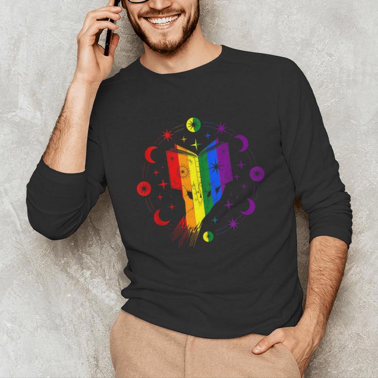 Rainbow Book With Stars And Moon Phases Gay Pride LGBT Unisex Long Sleeve T-Shirt Rainbow Book With Stars And Moon Phases Gay Pride LGBT Unisex Long Sleeve T-Shirt