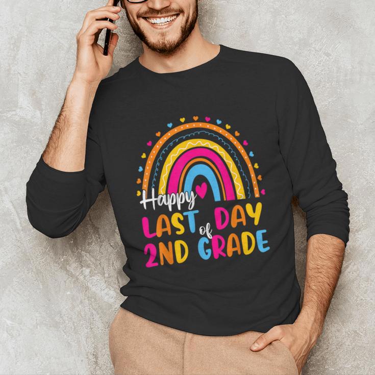 Rainbow Last Day Of 2nd Grade Teacher Student Graduation For Men Women Kids Unisex Long Sleeve T-Shirt