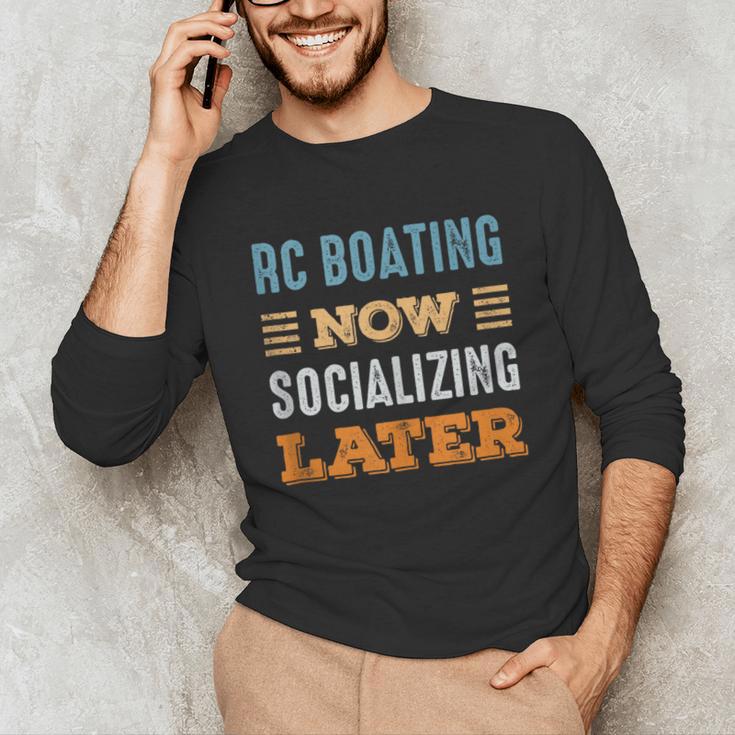 RC Boating Now Minimal Socializing Introvert Vintage Unisex Long Sleeve T-Shirt RC Boating Now Minimal Socializing Introvert Vintage Unisex Long Sleeve T-Shirt