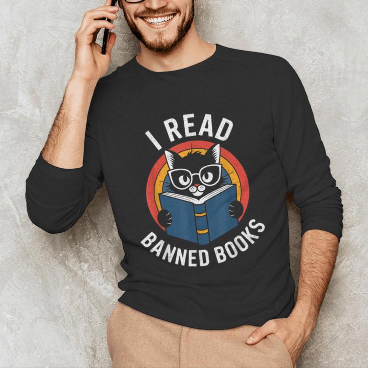 I Read Banned Books For Men Women Cat Banned Books Unisex Long Sleeve T-Shirt