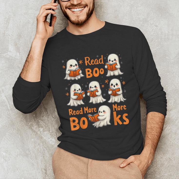 Read Boo KS Read More Bo KS Cute Ghost Reading Book Unisex Long Sleeve T-Shirt
