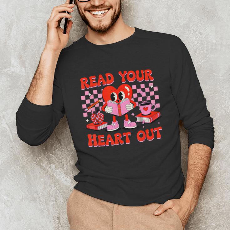 Read Your Heart Out Valentine Reading Book Kid Teacher Unisex Long Sleeve T-Shirt