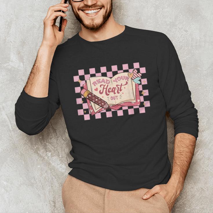Read Your Heart Out Valentine Reading Book Teacher Student Unisex Long Sleeve T-Shirt Read Your Heart Out Valentine Reading Book Teacher Student Unisex Long Sleeve T-Shirt