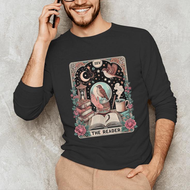 The Reader Tarot Card Shirt Bird Book Lover Bookworm Unisex Long Sleeve T-Shirt