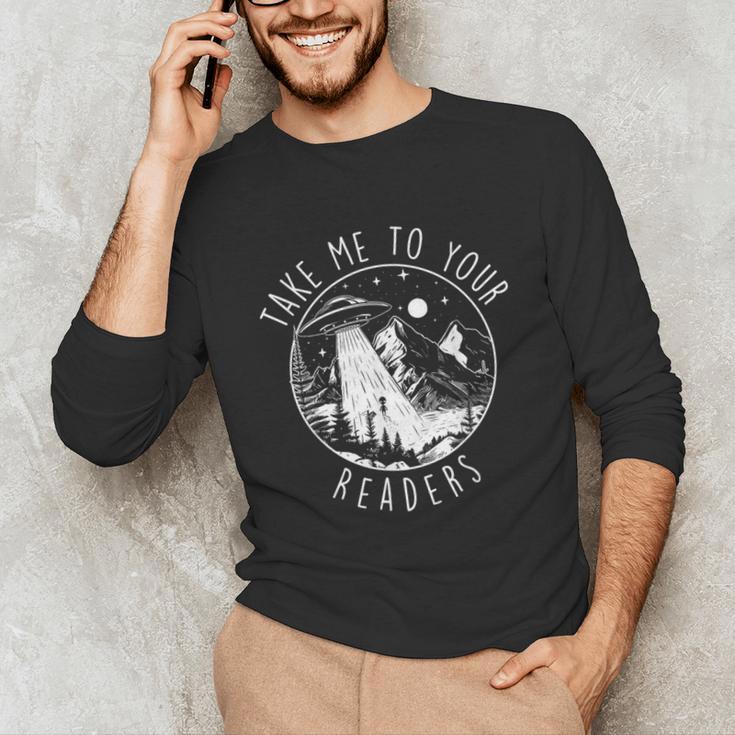 Take Me To Your Readers Book Lover Reading Bookworm Unisex Long Sleeve T-Shirt