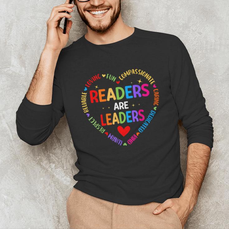 Readers Are Leaders Reading Teacher Women Kids Book Lovers Unisex Long Sleeve T-Shirt