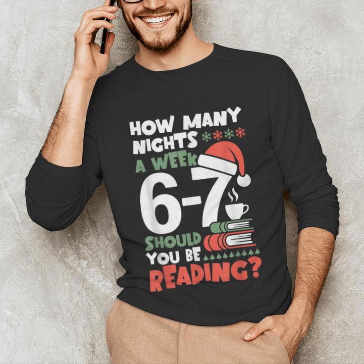 Reading 67 Meme English Teacher Christmas Book Lover Unisex Long Sleeve T-Shirt