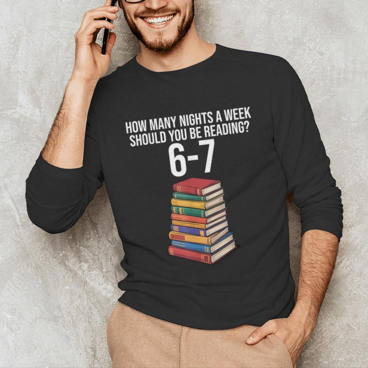 Reading Book Teacher 67 Six Seven Meme Unisex Long Sleeve T-Shirt Reading Book Teacher 67 Six Seven Meme Unisex Long Sleeve T-Shirt