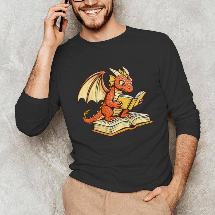 Reading Dragon Book Lover Bookworm Reader Unisex Long Sleeve T-Shirt Reading Dragon Book Lover Bookworm Reader Unisex Long Sleeve T-Shirt