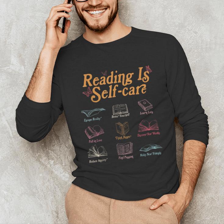 Reading Is Self Care Mental Health Read More Book Unisex Long Sleeve T-Shirt