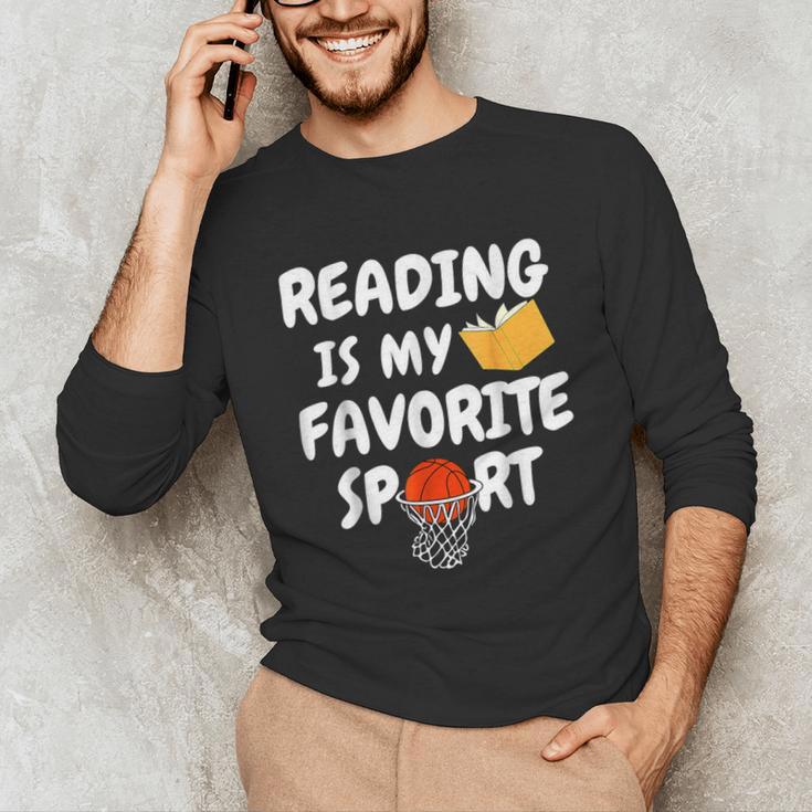 Reading Is My Tee Favorite Sport Basketball World Book Day Unisex Long Sleeve T-Shirt