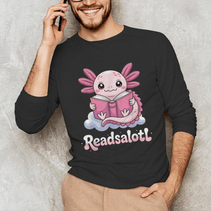 Readsalotl Axolotl Reading Cute Book Lover Bookworm Unisex Long Sleeve T-Shirt Readsalotl Axolotl Reading Cute Book Lover Bookworm Unisex Long Sleeve T-Shirt