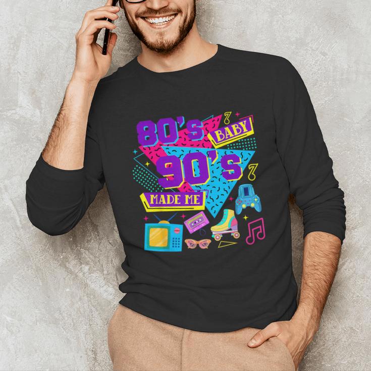 Retro 1980s 80's Baby 1990s 90's Made Me Nostalgia Birthday Unisex Long Sleeve T-Shirt Retro 1980s 80's Baby 1990s 90's Made Me Nostalgia Birthday Unisex Long Sleeve T-Shirt