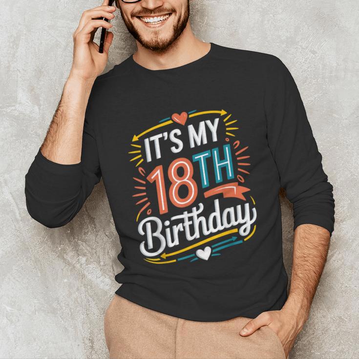 Retro It's My 18th Birthday Boho Nostalgia Women Kids Unisex Long Sleeve T-Shirt