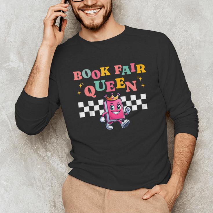 Retro Library Book Fair Queen School Reading Girls Women's Unisex Long Sleeve T-Shirt