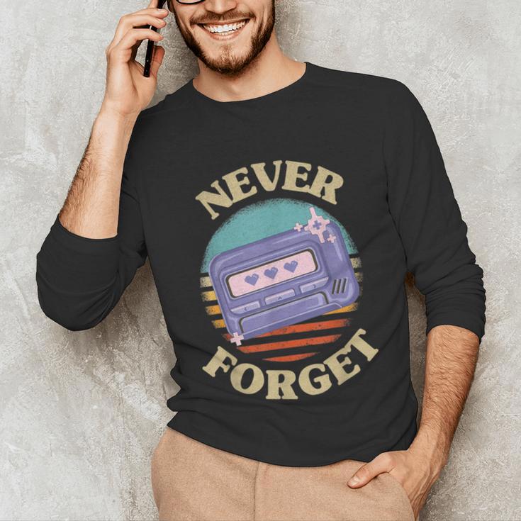 Retro Pager Never Forget Nostalgia Vintage Unisex Long Sleeve T-Shirt