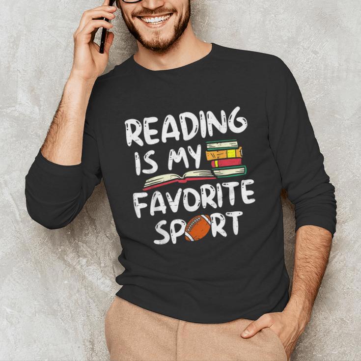 Retro Reading Is My Favorite Sport Football World Book Day Unisex Long Sleeve T-Shirt